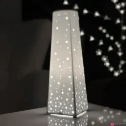Lampka nocna ceramiczna 28CM porcelana ozdoba biała nowoczesna Tragar