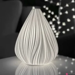 Lampka nocna ceramiczna 25CM porcelana ozdoba biała nowoczesna Tragar