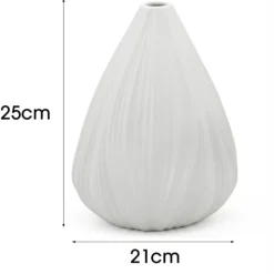 Lampka nocna ceramiczna 25CM porcelana ozdoba biała nowoczesna Tragar