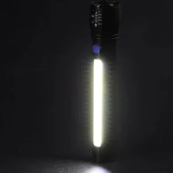 Latarka taktyczna LED ładowanie USB latarka w pudełku A 3611 COB ZOOM T6