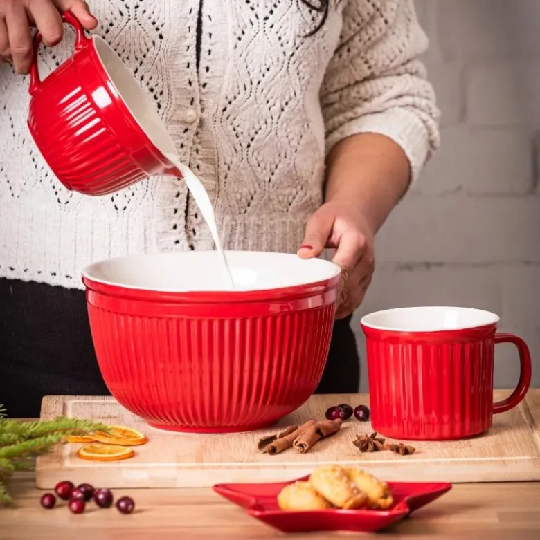 Miska ceramiczna z uchwytem i wylewką czerwona 13,5 cm Altom Design Red Chilli