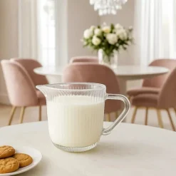 Mlecznik szklany 200 ml z cukiernicą 210 ml kompletny zestaw kuchenny Altom Design Selena