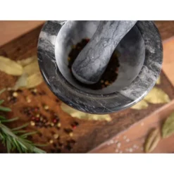 Moździeż kuchenny granitowy tłuczek do przypraw mały szary Krisberg KR-011
