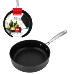 Patelnia aluminiowa głęboka na indukcję i gaz Florina Stix czarna aluminium 24 cm 2,5 l