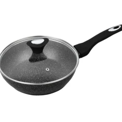 Patelnia głęboka z pokrywką 20 cm mała Krisberg KR 2677 powłoka marmurkowa indukcyjna gaz