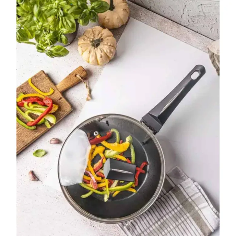 Patelnia głęboka z pokrywką 28 cm powłoka marmurkowa Klausberg KB 7692