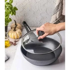 Patelnia głęboka z pokrywką 28 cm powłoka marmurkowa Klausberg KB 7692