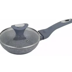 Patelnia głęboka z pokrywką 26 cm średnia powłoka szary marmurek Klausberg KB-7317 indukcyjna gaz