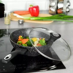 Patelnia głęboka z pokrywką Klausberg KB 7296 Granitowa indukcyjna 28 cm