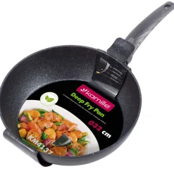 Patelnia głęboka z powłoką marmurową duża 32 cm WOK indukcja KM 4137 Kamille
