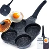 Patelnia granitowa do jajek i pancake 4 otwory BLACK LINE 19x19 cm Vilde