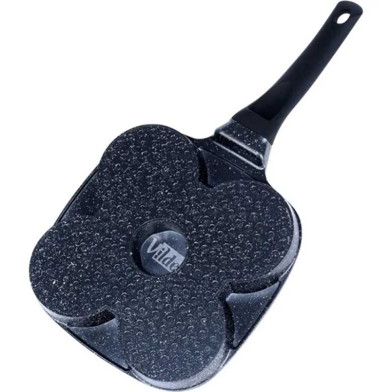Patelnia granitowa do jajek i pancake 4 otwory BLACK LINE 19x19 cm Vilde
