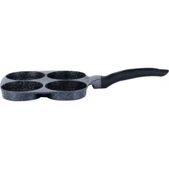 Patelnia granitowa do jajek i pancake 4 otwory BLACK LINE 19x19 cm Vilde