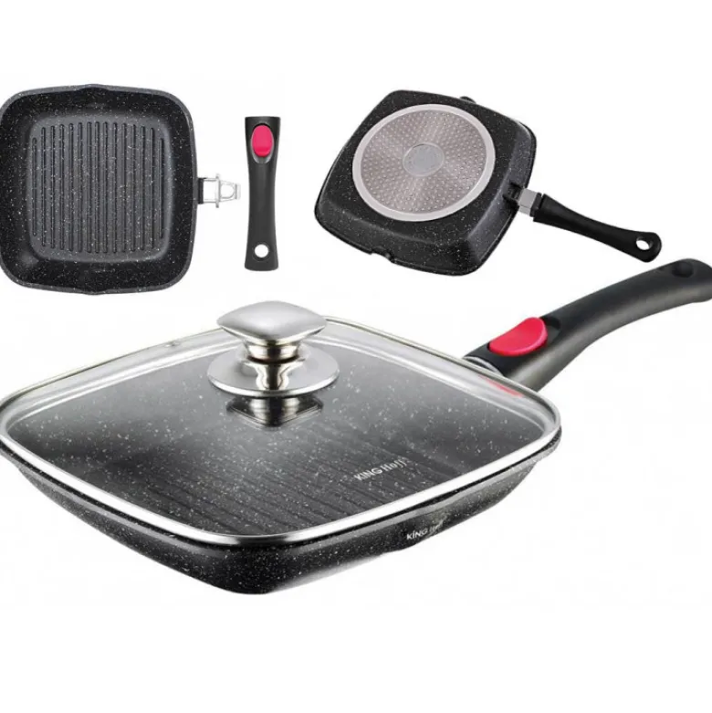 Patelnia granitowa grillowa Kinghoff KH 1510 24x24 kwadratowa