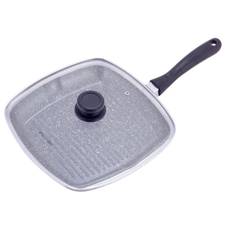 Patelnia grillowa kwadratowa z powłoką marmurowa 28 cm KM 4431 Kamille