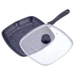 Patelnia grillowa kwadratowa z powłoką marmurowa 28 cm KM 4431 Kamille