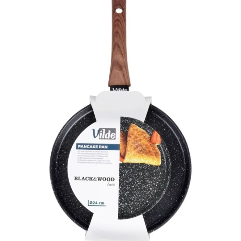 Patelnia płaska do naleśników 24 cm z nieprzywierającą powłoką granitową BLACK&WOOD Orion