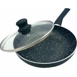 Patelnia z pokrywką Kinghoff KH 3959 28 cm Ceramiczna Indukcja Granitowa