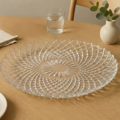 Patera 25 cm talerz szklany duży Altom Solaris serduszka na ciasto deser