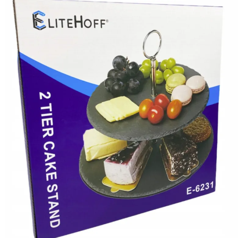 Patera kamienna 2-poziomowa Elitehoff E-6231 na ciasto owoce przystawki