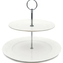 Patera porcelanowa dwupoziomowa biała Bella Fiore Alis Tragar 42397