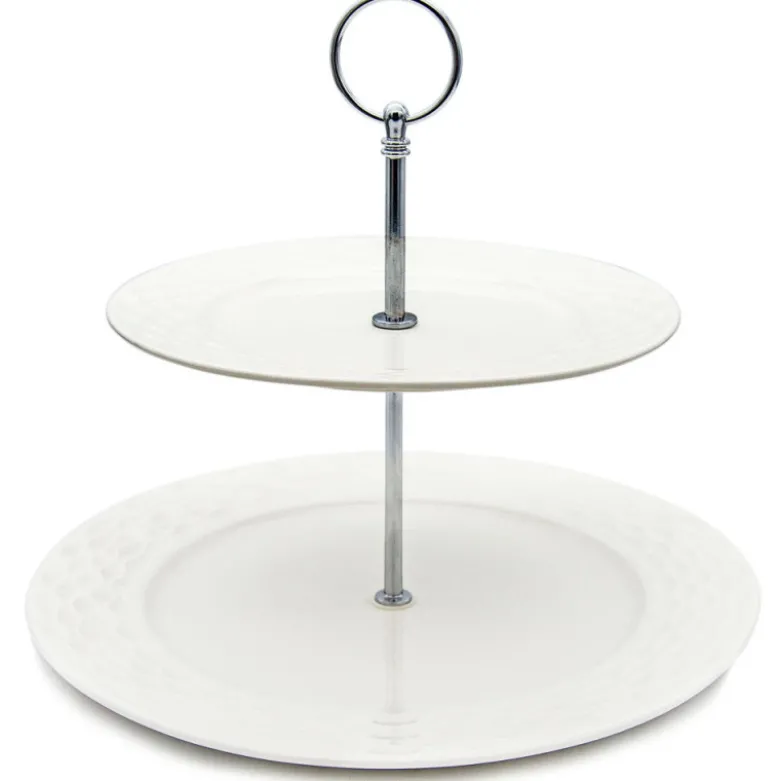 Patera porcelanowa dwupoziomowa biała Bella Fiore Alis Tragar 42397