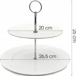 Patera porcelanowa dwupoziomowa biała Bella Fiore Alis Tragar 42397