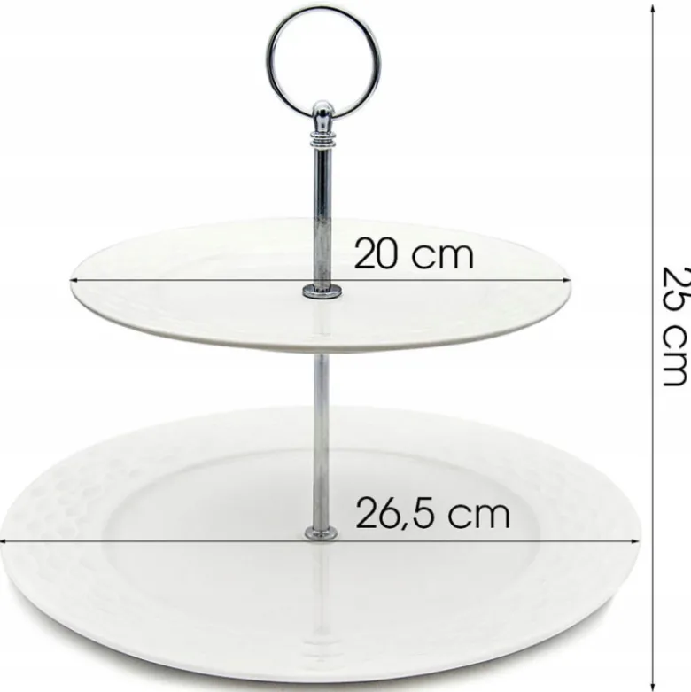 Patera porcelanowa dwupoziomowa biała Bella Fiore Alis Tragar 42397