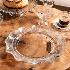 Patera szklana 33 cm Altom Design Vivienne duży talerz na ciasto desery