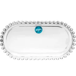 Patera szklana owalna na ciasto tort 25 x 13 cm Altom Design Bloom