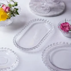 Patera szklana owalna na ciasto tort 25 x 13 cm Altom Design Bloom
