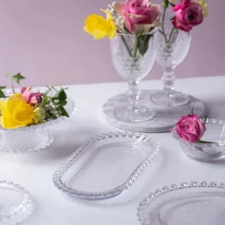 Patera szklana owalna na ciasto tort 25 x 13 cm Altom Design Bloom