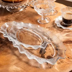 Patera szklana 33x20 cm Altom Design Vivienne duży talerz na ciasto desery