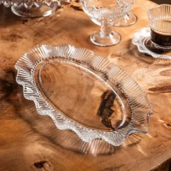 Patera szklana 33x20 cm Altom Design Vivienne duży talerz na ciasto desery