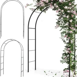 Pergola ogrodowa 145x235 cm metalowa w formie łuku na rośliny pnące Vilde