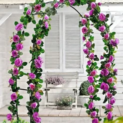 Pergola ogrodowa 145x235 cm metalowa w formie łuku na rośliny pnące Vilde