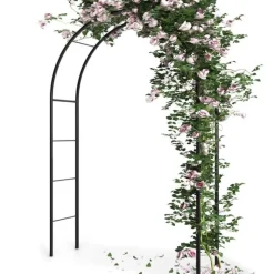 Pergola ogrodowa 145x235 cm metalowa w formie łuku na rośliny pnące Vilde