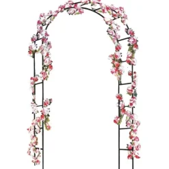 Pergola ogrodowa 145x235 cm metalowa w formie łuku na rośliny pnące Vilde