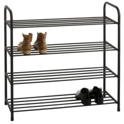 Półka na buty 65x26x72 cm metalowa czarna 4-poziomowa E 6252 Elitehoff