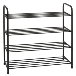 Półka na buty 65x26x91 cm metalowa czarna 4-poziomowa Brunbeste BR 2325