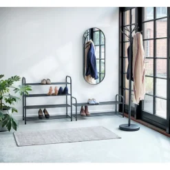 Półka na buty 65x26x91 cm metalowa czarna 4-poziomowa Brunbeste BR 2325