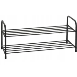 Półka na buty 65x26x34 cm metalowa czarna 2-poziomowa Elitehoff E 6250