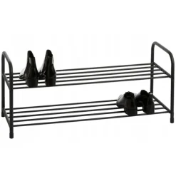 Półka na buty 65x26x34 cm metalowa czarna 2-poziomowa Elitehoff E 6250