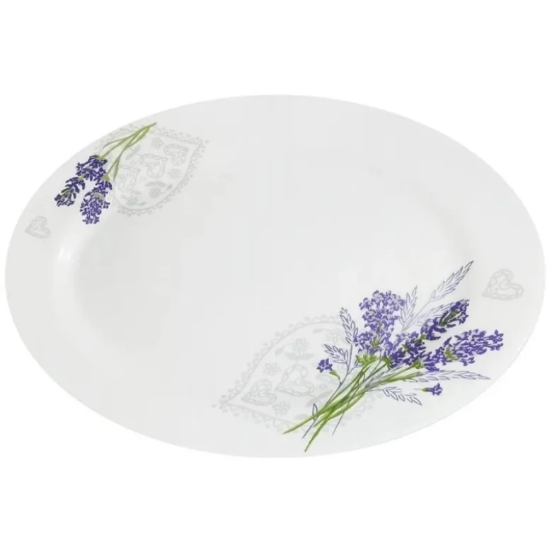 Półmisek 35 cm Esmene Lavander duży biały talerz patera z motywem lawendy