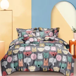 Pościel dla dziecka 140x200 bawełna satynowa Cotton World gruba 2 części 2522 zwierzątka