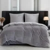 Pościel haftowana 200x220 mikrofibra "miś" Cotton World gruba 3 części 2879 szara