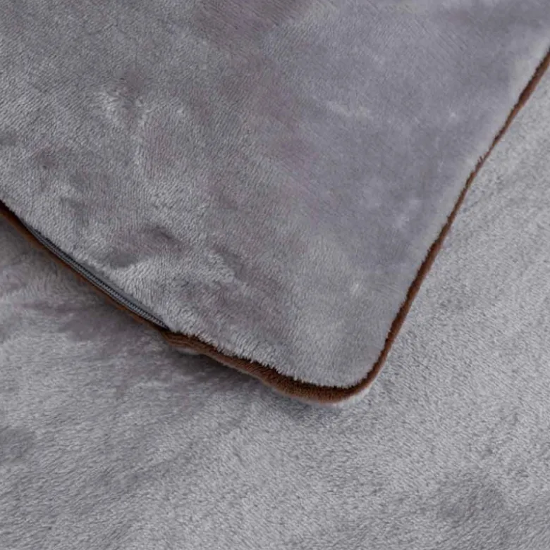 Pościel haftowana 200x220 mikrofibra "miś" Cotton World gruba 3 części 2879 szara