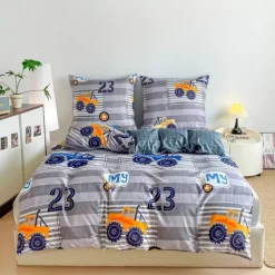 Pościel 160x200 bawełna satynowa dwustronna GierekHoff gruba 3 części GH 3181 Monster Truck