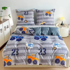 Pościel 140x200 bawełna satynowa dwustronna GierekHoff gruba 2 części GH 3181 Monster Truck