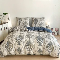 Pościel 160x200 bawełna satynowa dwustronna GierekHoff gruba 3 części GH 3158 Królewski ornament